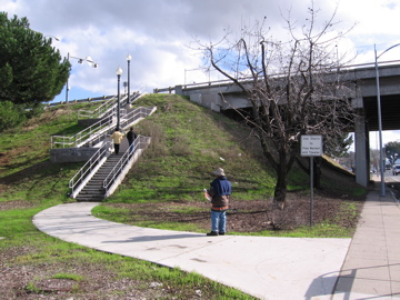 Staircase at Capitol crossing of Monterey and railroad. (NE side)
