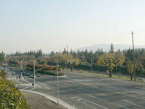 The crosswalk, view from bridge.